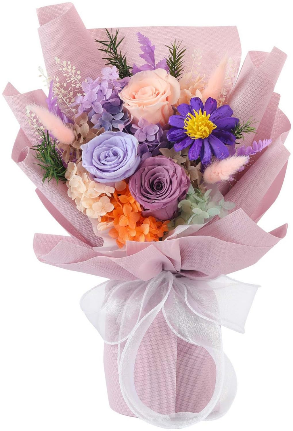 Forever Flowers Delivery: Long Lasting Purple Roses Bouquet