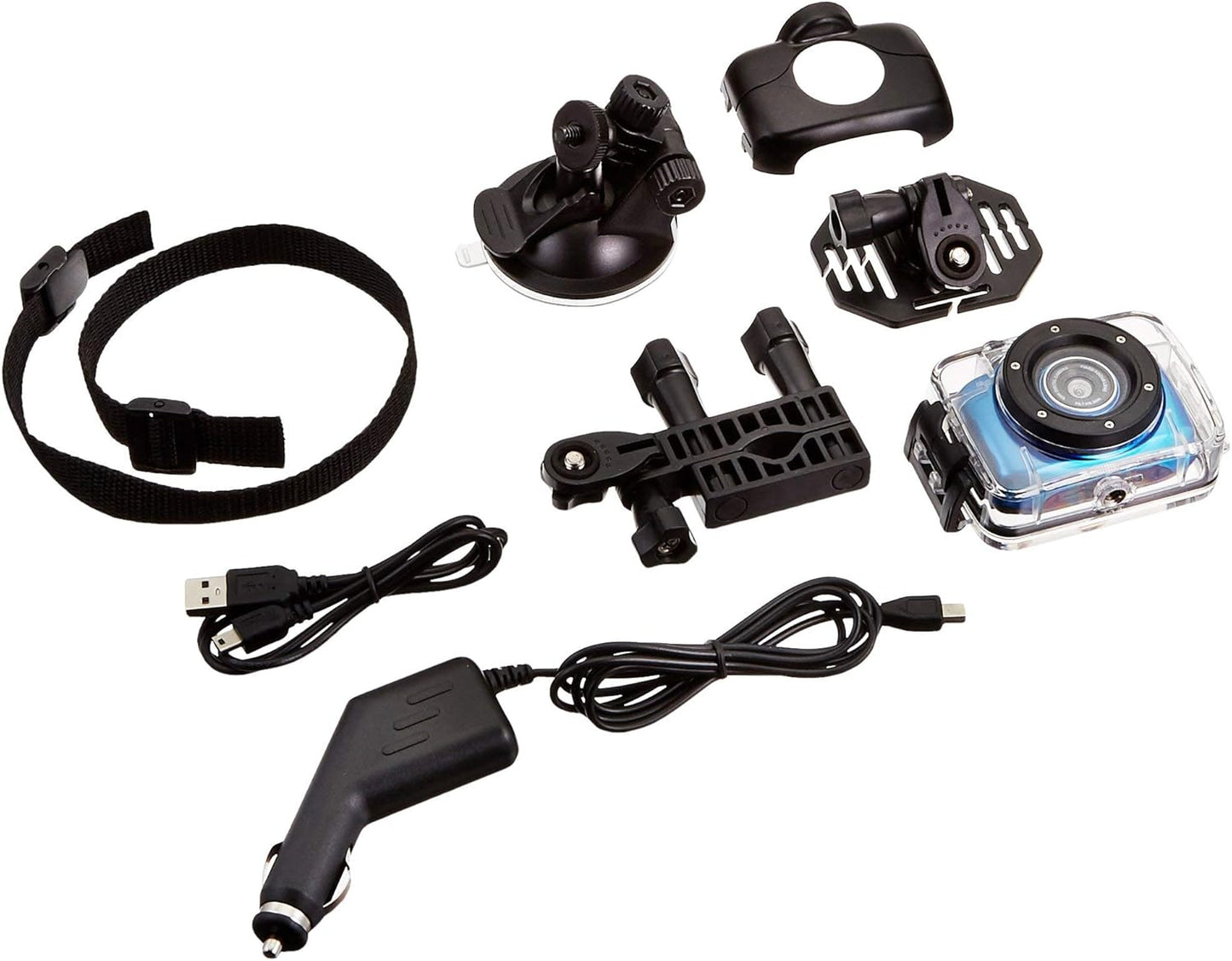 Portable Mini HD Sports Cam - Waterproof, Touch Screen, 5.0 MP - Pyle GDV123BL - Blue
