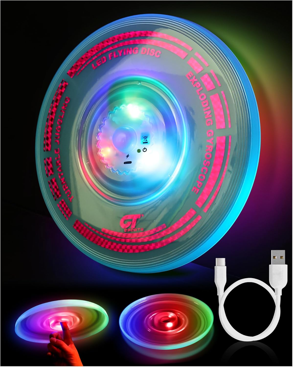 CT Sports 3-in-1 LED Flying Disc - Multifunctional Fun!