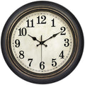 45MinST 14 in Retro Wall Clock - Silent Non Ticking Decorative Clock