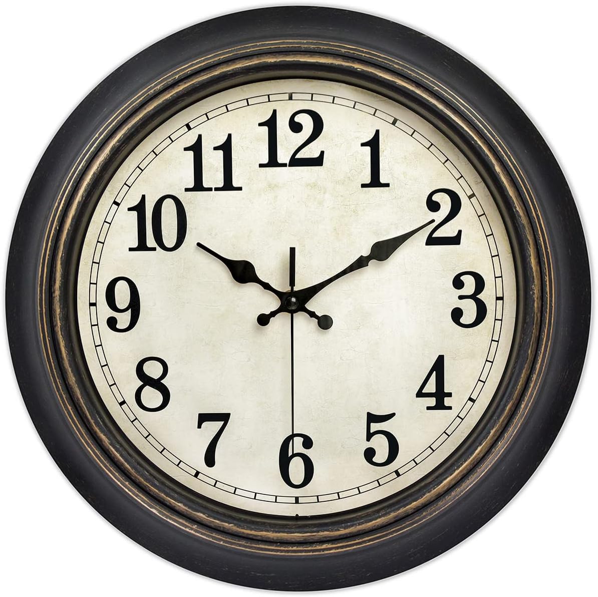 Retro Wall Clock 14 Inches Silent Non Ticking for Home Decor