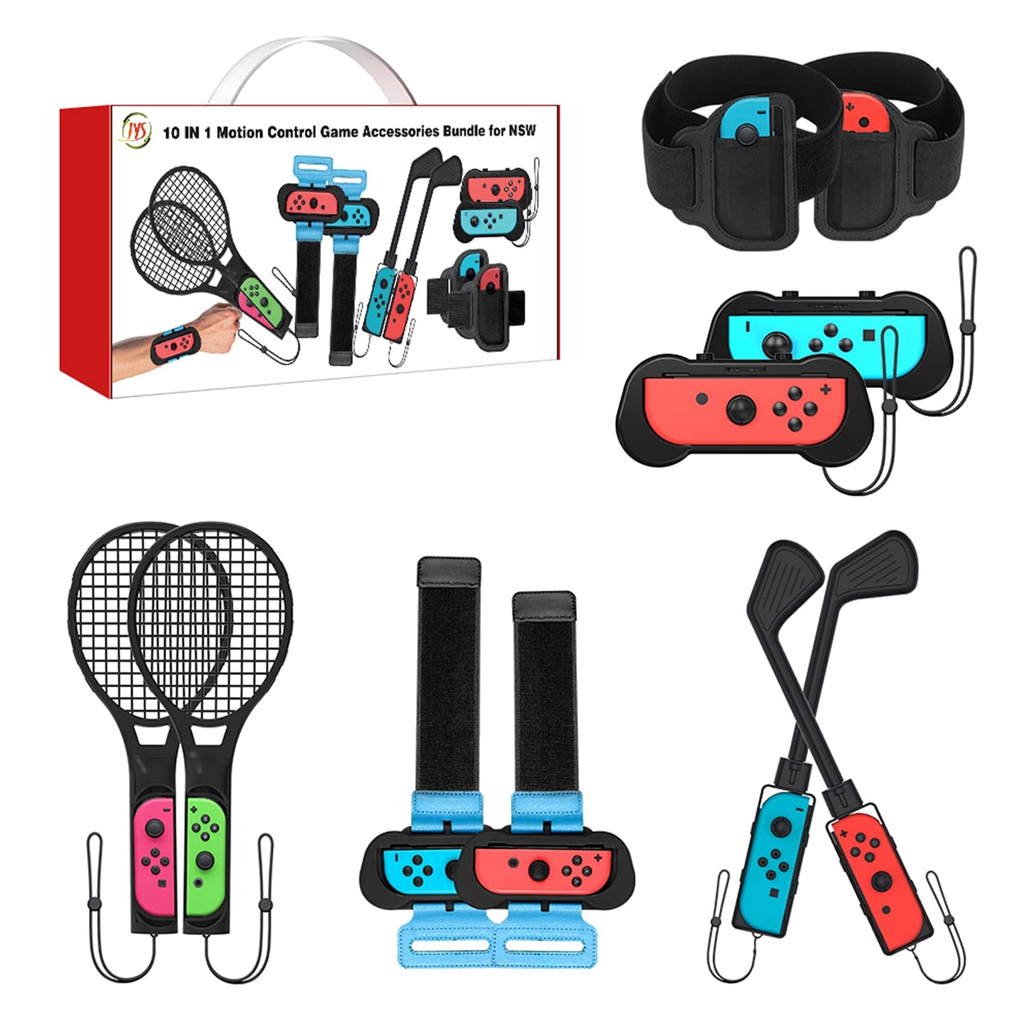 Ultimate Nintendo Switch Sports Bundle 2023 - 10 Accessories Set