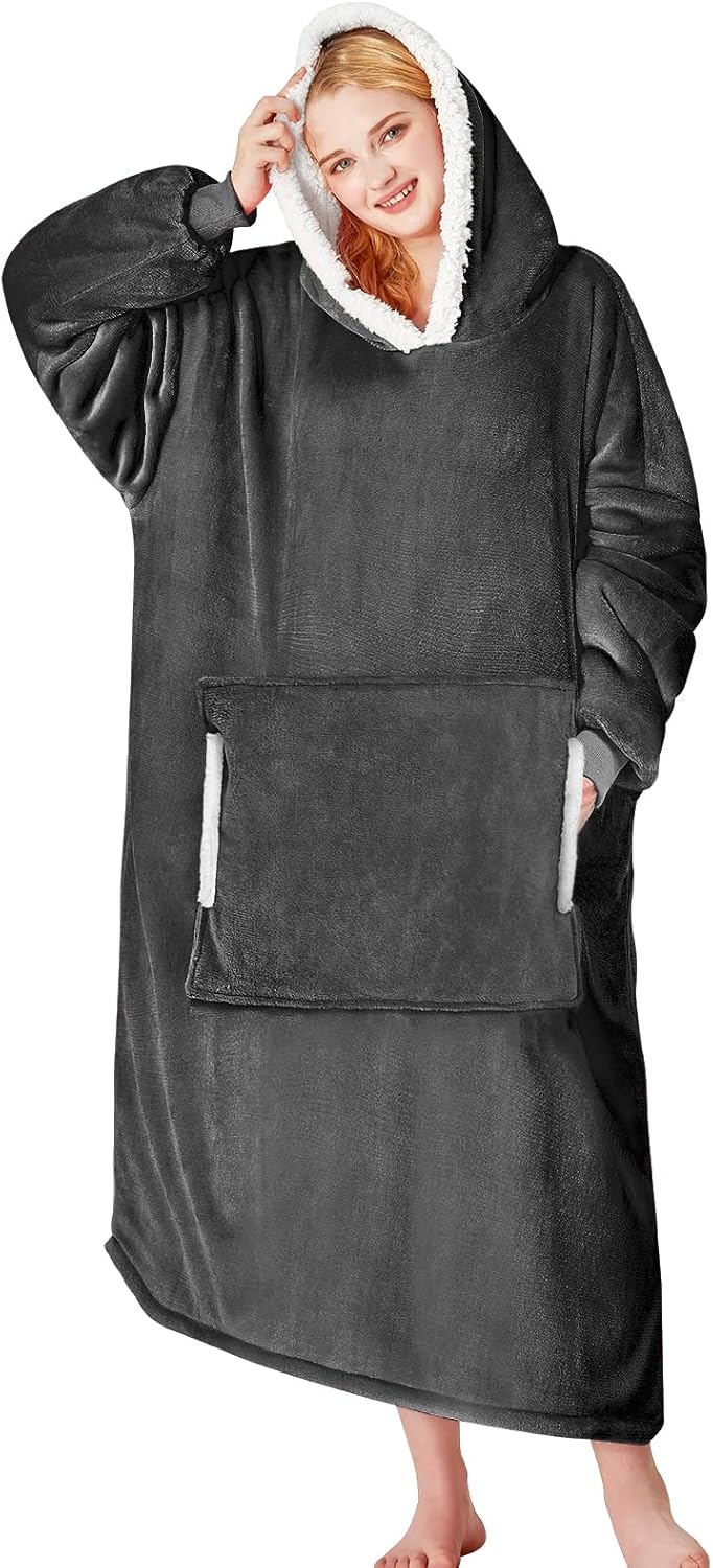yescool Oversized Sherpa Hoodie Blanket - Cozy Gift for Her