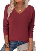 Zeagoo Women's 2025 Fall V Neck Knit Pullover - Cozy Business Casual