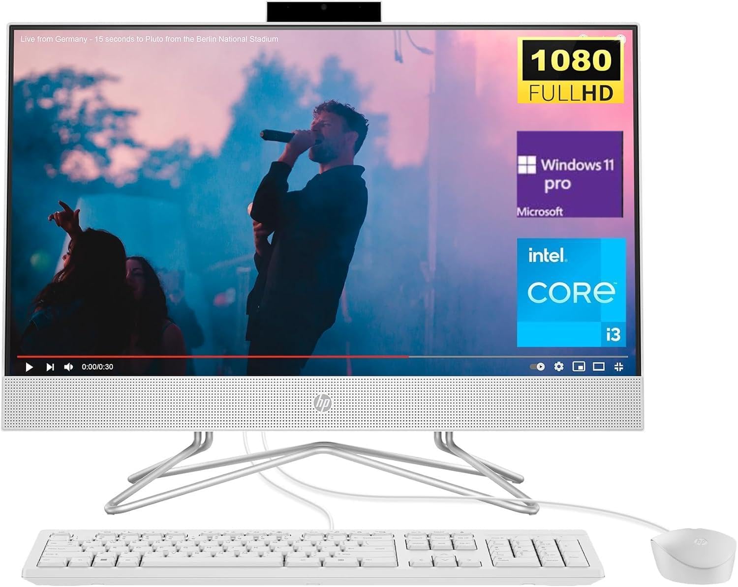 HP All-in-One Desktop with 23.8in FHD Display and Intel i3