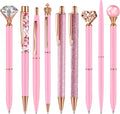 Ballpoint Pens Set 9 Pcs Pink Crystal Glitter - Pretty Journaling Pens