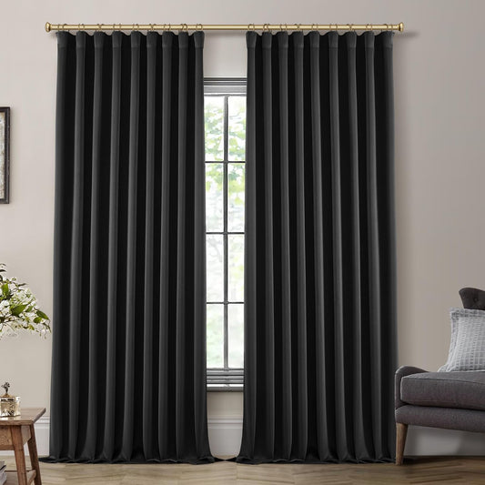 SHINELAND Blackout Curtains 96 Inch Length for Living Room