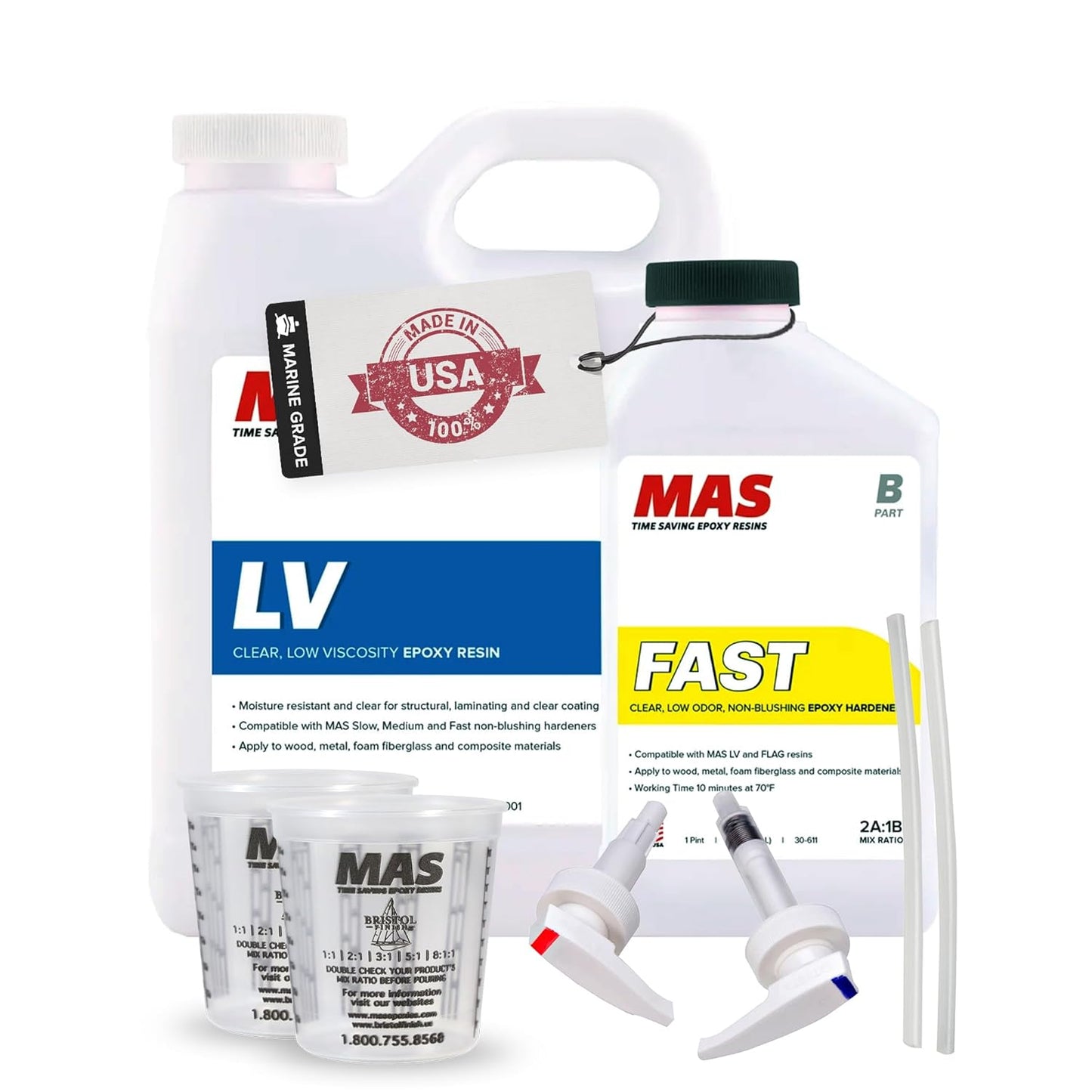 MAS Epoxies Marine Epoxy Resin Kit for Boat and Wood Repair