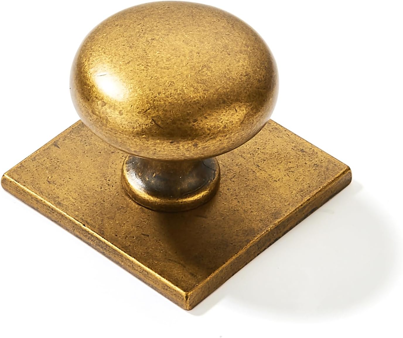 Khtumeware 10 Pack Antique Brass Cabinet Knobs with Backplate