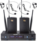 Dual Channel UHF Wireless Microphone System - Reliable 300ft Range