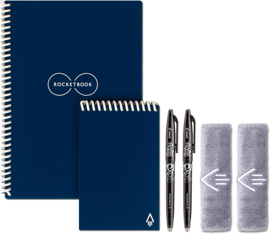 Rocketbook Smart Reusable Notebooks - 2 Pens & Cloths Included