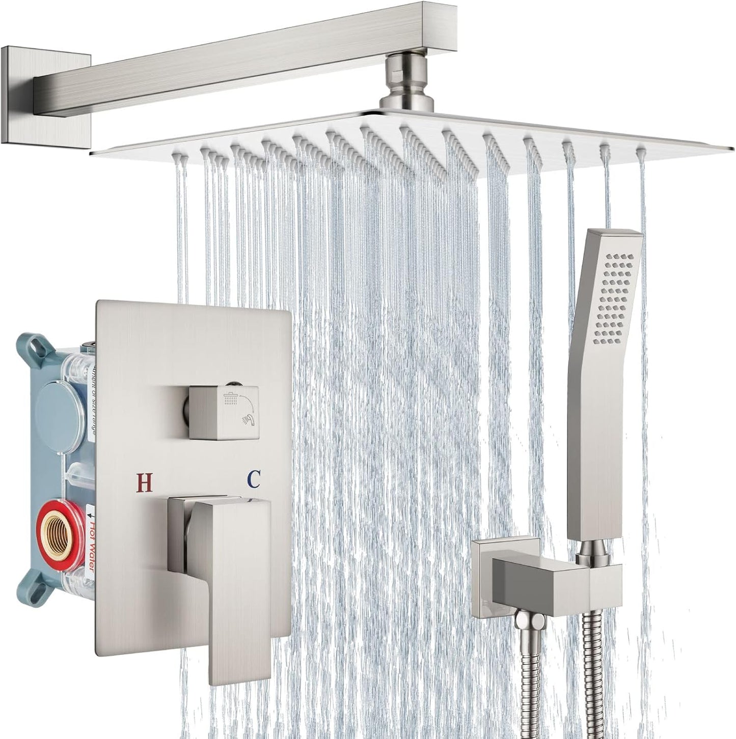 Aolemi Shower Faucet Set with Rain Shower System and Handheld Spray