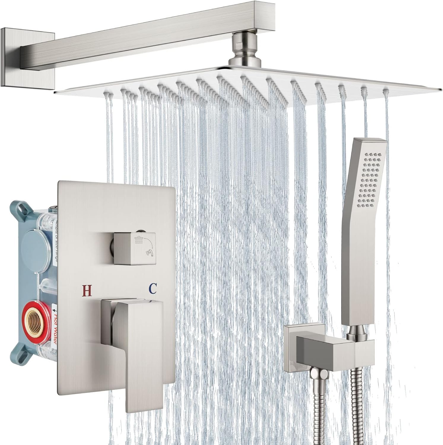 Aolemi Shower Faucet Set with Rain Shower System and Handheld Spray