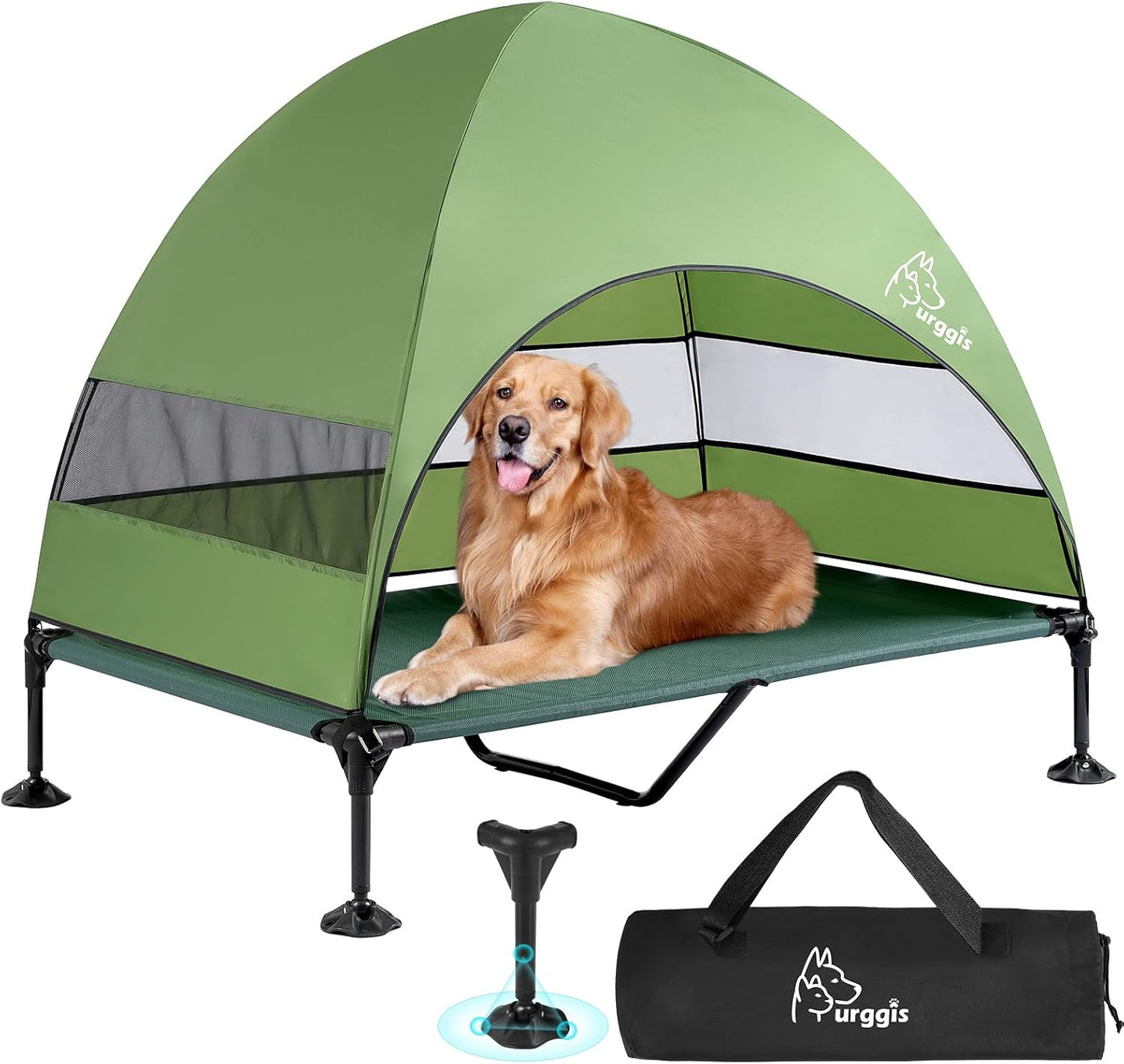 Upgraded Elevated Dog Bed with Canopy for Large Pets Outdoors