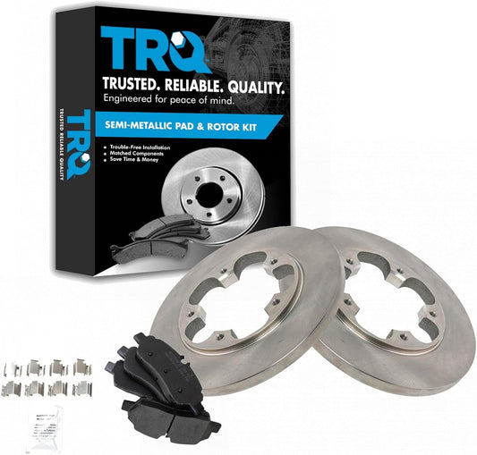 TRQ Rear Semi Metallic Disc Brake Pads & Rotor Kit for Transit