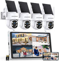 Solar Security Cameras Wireless Outdoor 4MP FHD 4-Cam Kit - Plug