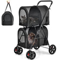 Double Pet Stroller with 2 Detachable Carrier Bags - Versatile Travel