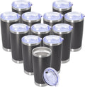 20 oz Tumbler with Lid Grey 12 Pack - Double Wall Insulated