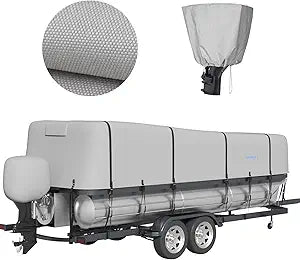 Tuszom Upgraded Waterproof Boat Cover for 17ft-20ft Pontoon