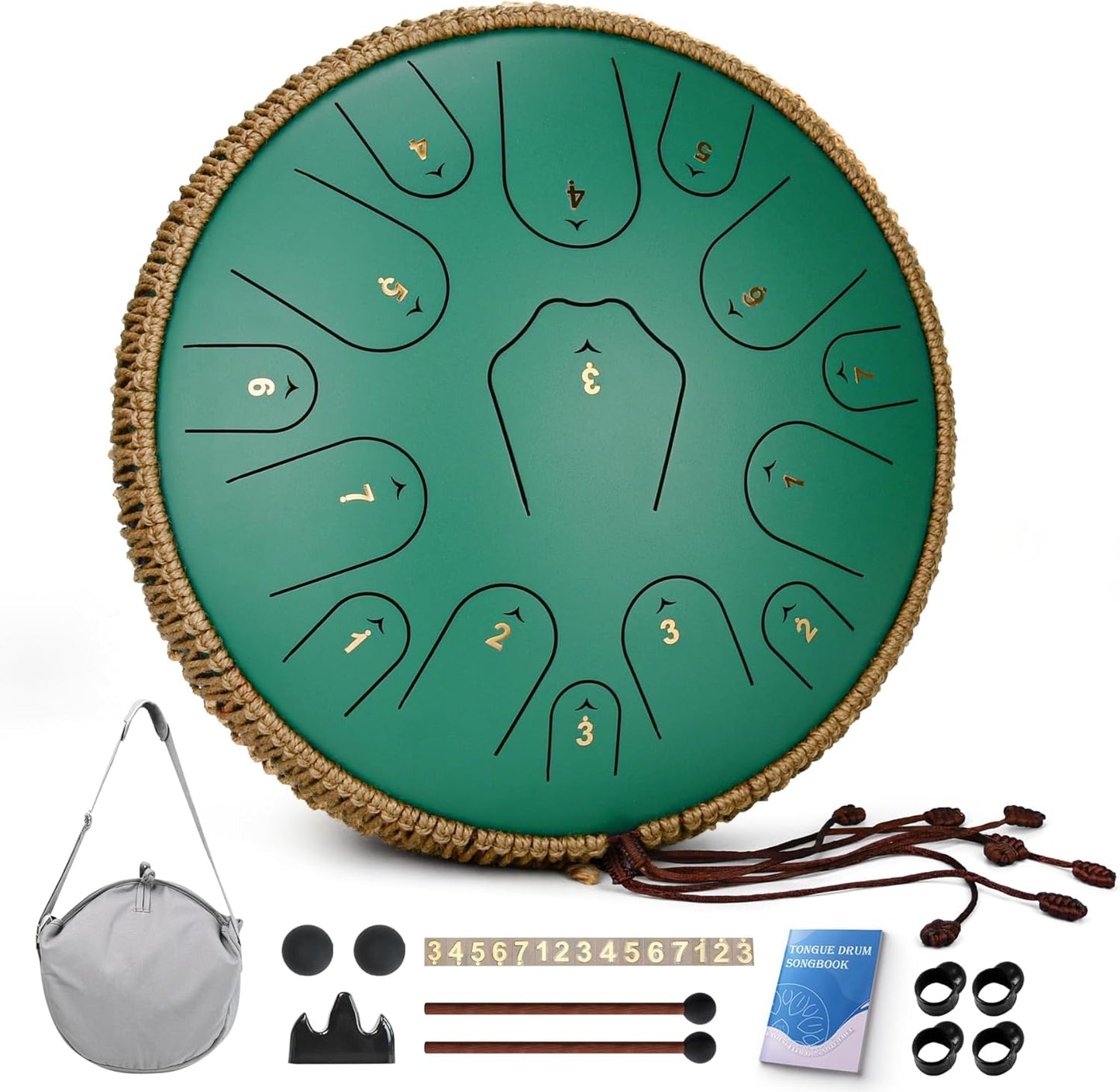 14 Inch Steel Tongue Drum with 15 Notes for All Musicians