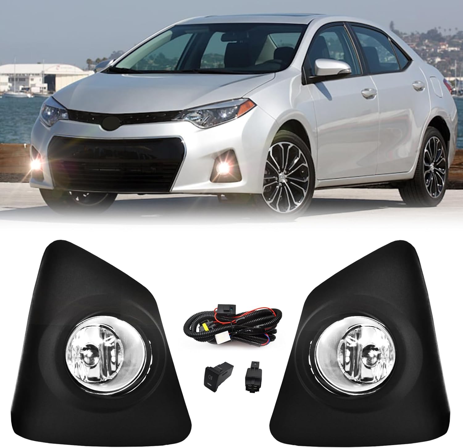 Fog Lights for 2014 2015 2016 Corolla S SE with Clear Lens