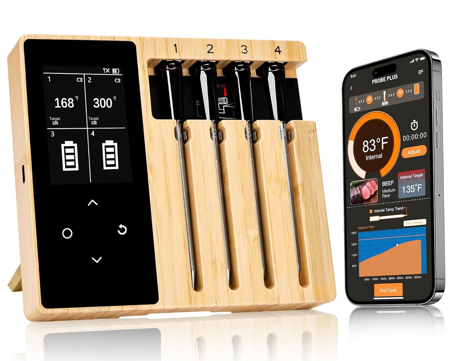 4 Probe Smart Meat Thermometer | Accurate App Control