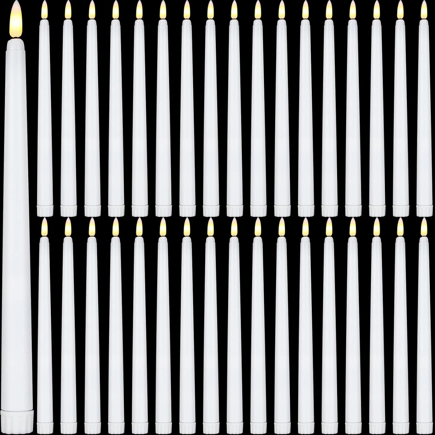 Flameless Taper Candles 36 Pieces LED 11in Battery Operated