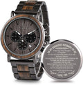 Engraved Wooden Watch for Men - Personalized Gift for Husband