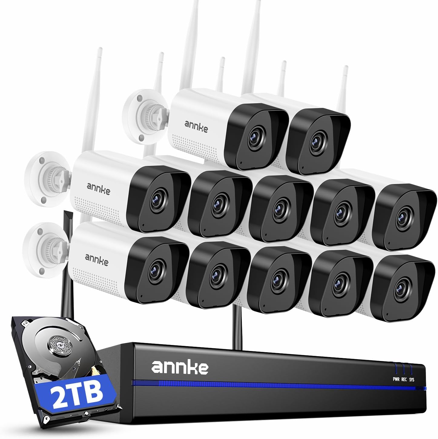 ANNKE Wireless Security Camera System with 16CH 4K NVR Kit