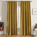 Brown Velvet Curtains 108 in Length 2 Panels - Luxury Blackout Drapes