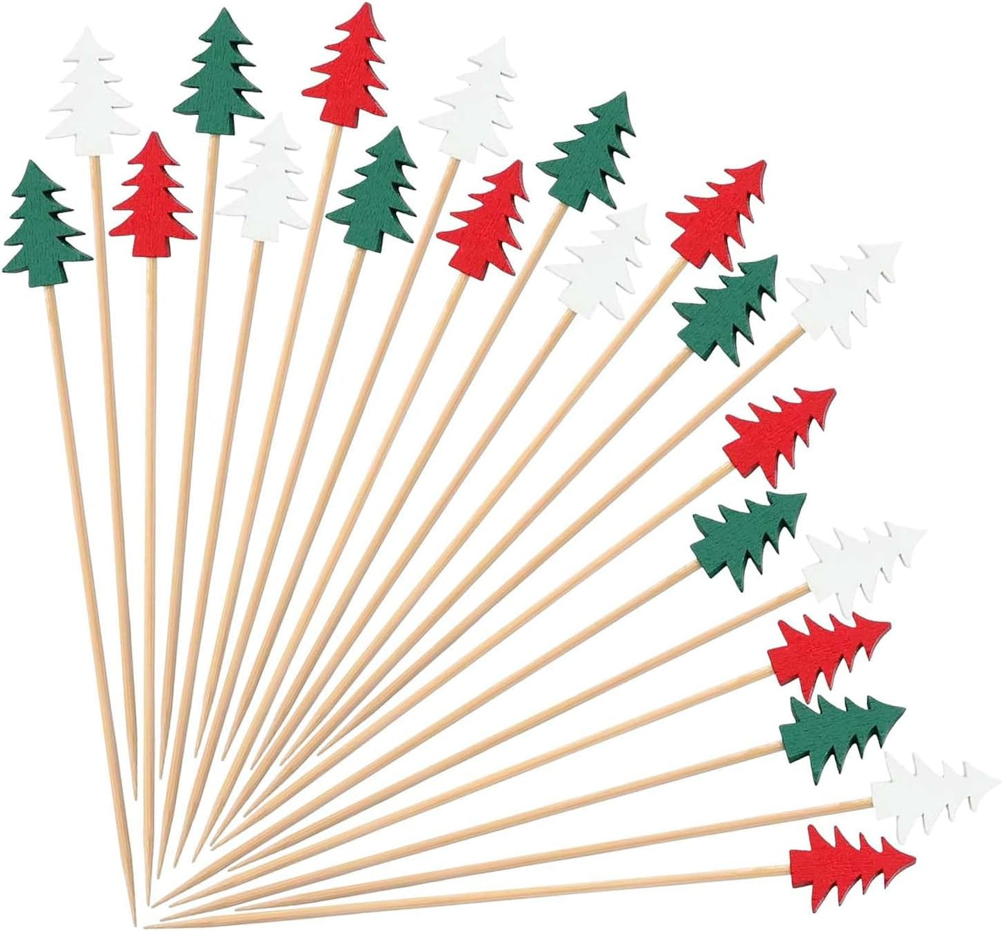 Bamboo Christmas Cocktail Picks - Festive Food Decor