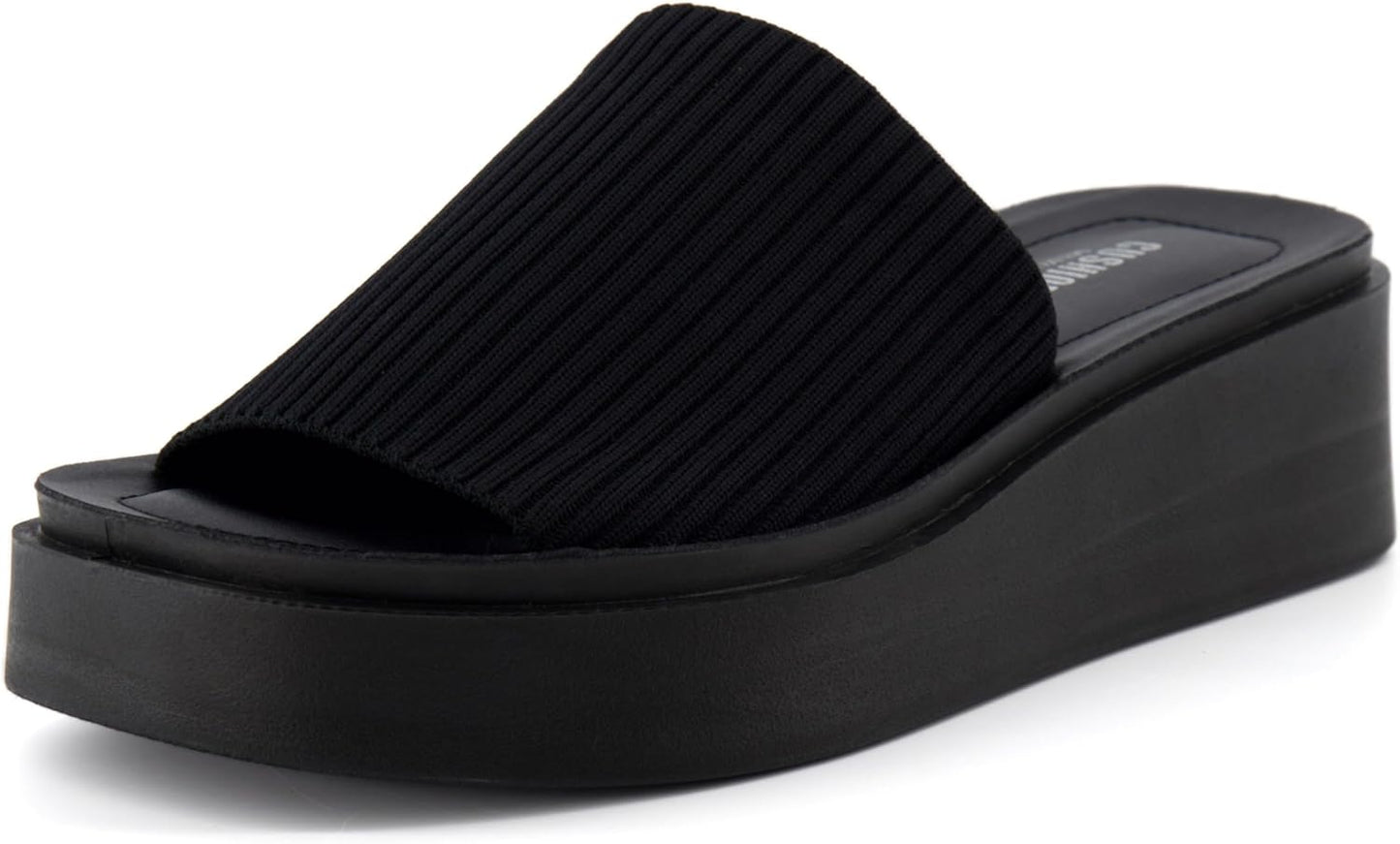 CUSHIONAIRE Women's Pim Knit Platform Sandal with Memory Foam Comfort
