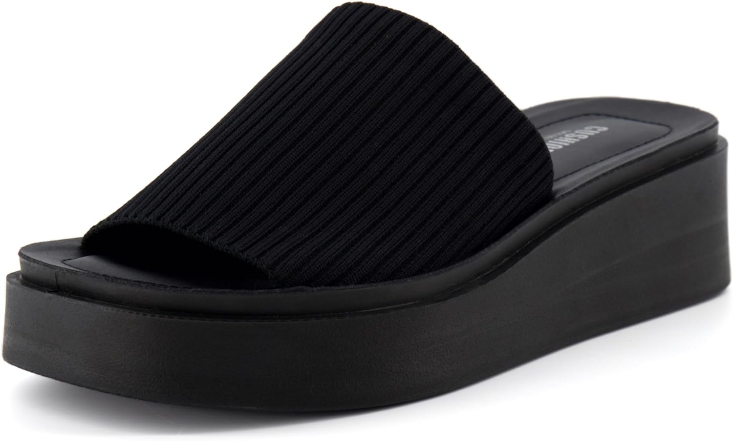 CUSHIONAIRE Women's Pim Knit Platform Sandal with Memory Foam Comfort