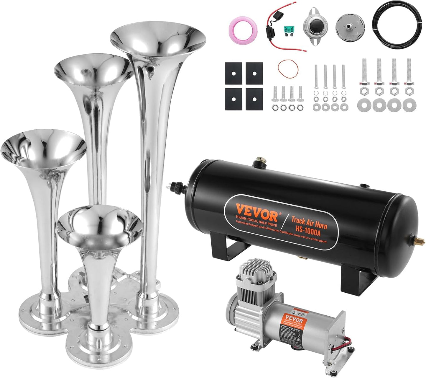 VEVOR Train Horns Kit with 150dB Sound for Any 12V Vehicle
