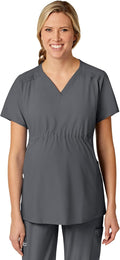 Maternity V-Neck Scrub Tops for Women by Wink with Five Pockets