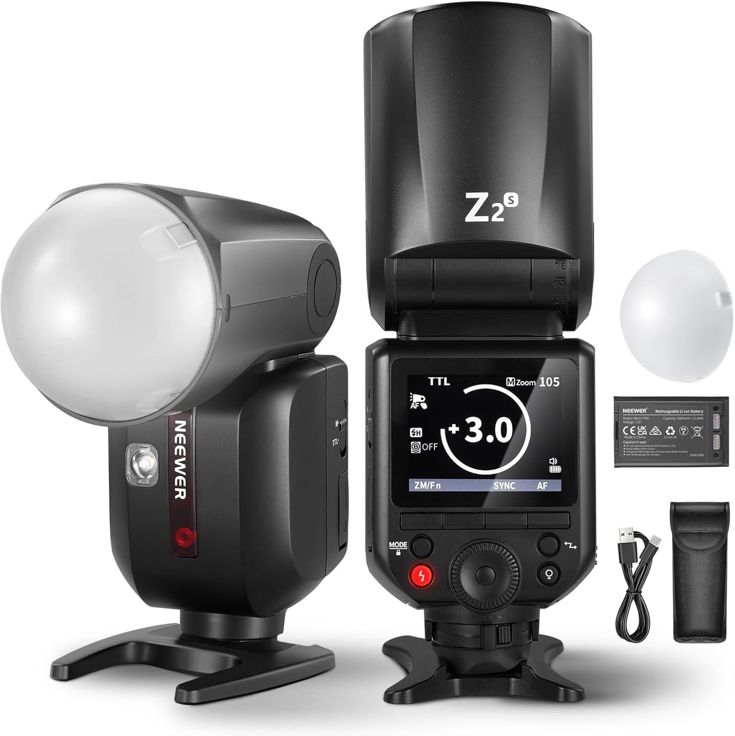 NEEWER Z2-S TTL Round Head Flash Speedlite for Sony Cameras