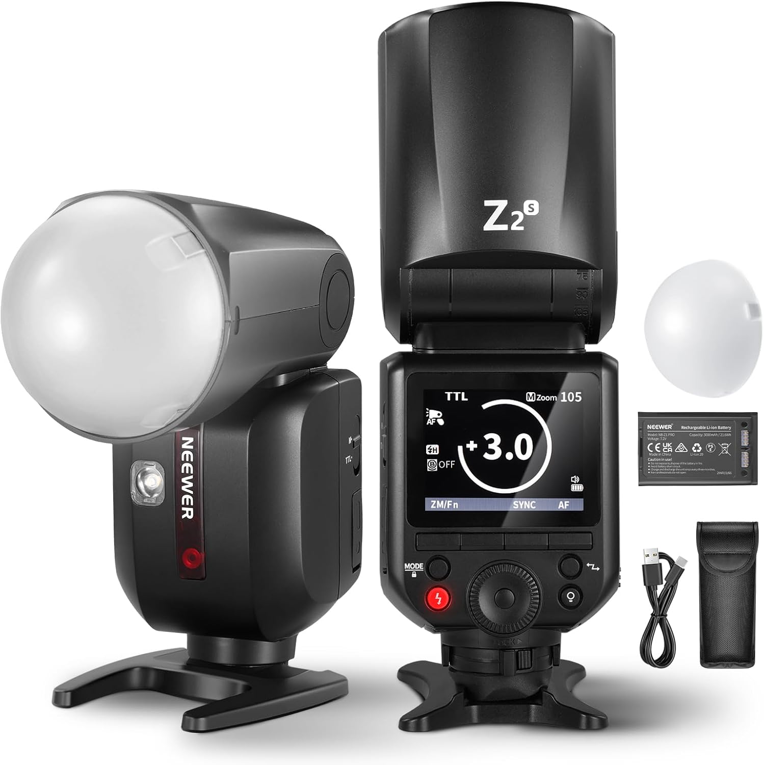 NEEWER Z2-S TTL Round Head Flash Speedlite for Sony Cameras