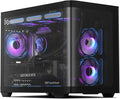 darkFlash Micro-ATX Gaming PC Case - Panoramic Curved Glass View