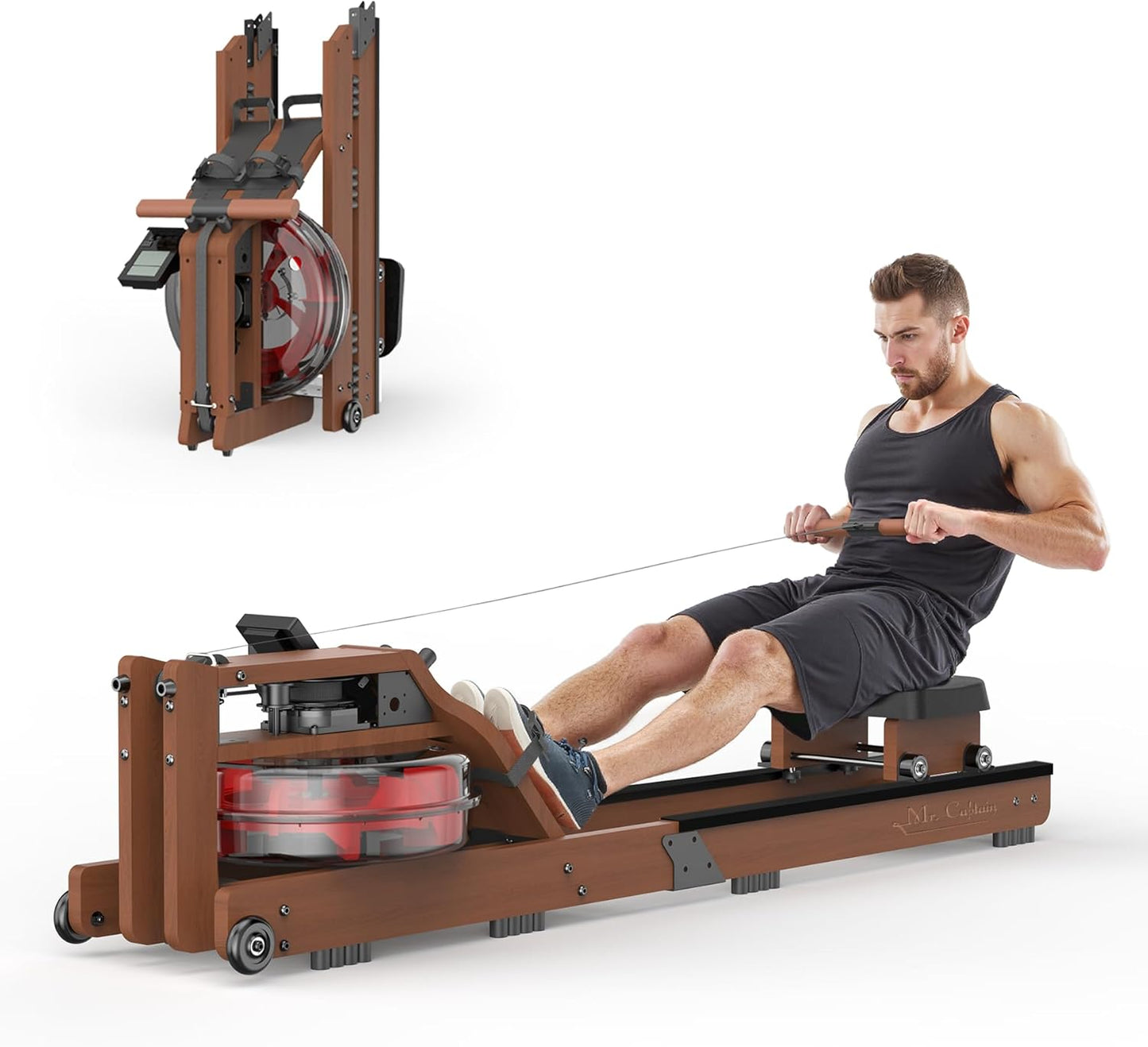 Foldable Water Rowing Machine- 400LB Capacity, Bluetooth, Comfort Seat