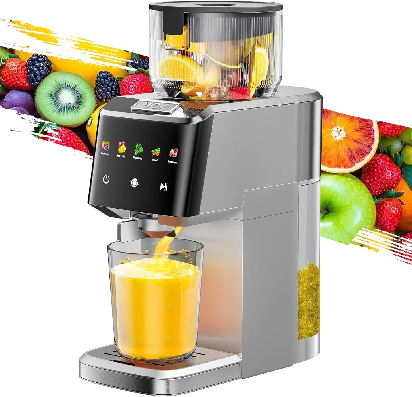 Cold Press Juicer with Extra Large 5.12in Feed Chute for Nutrients