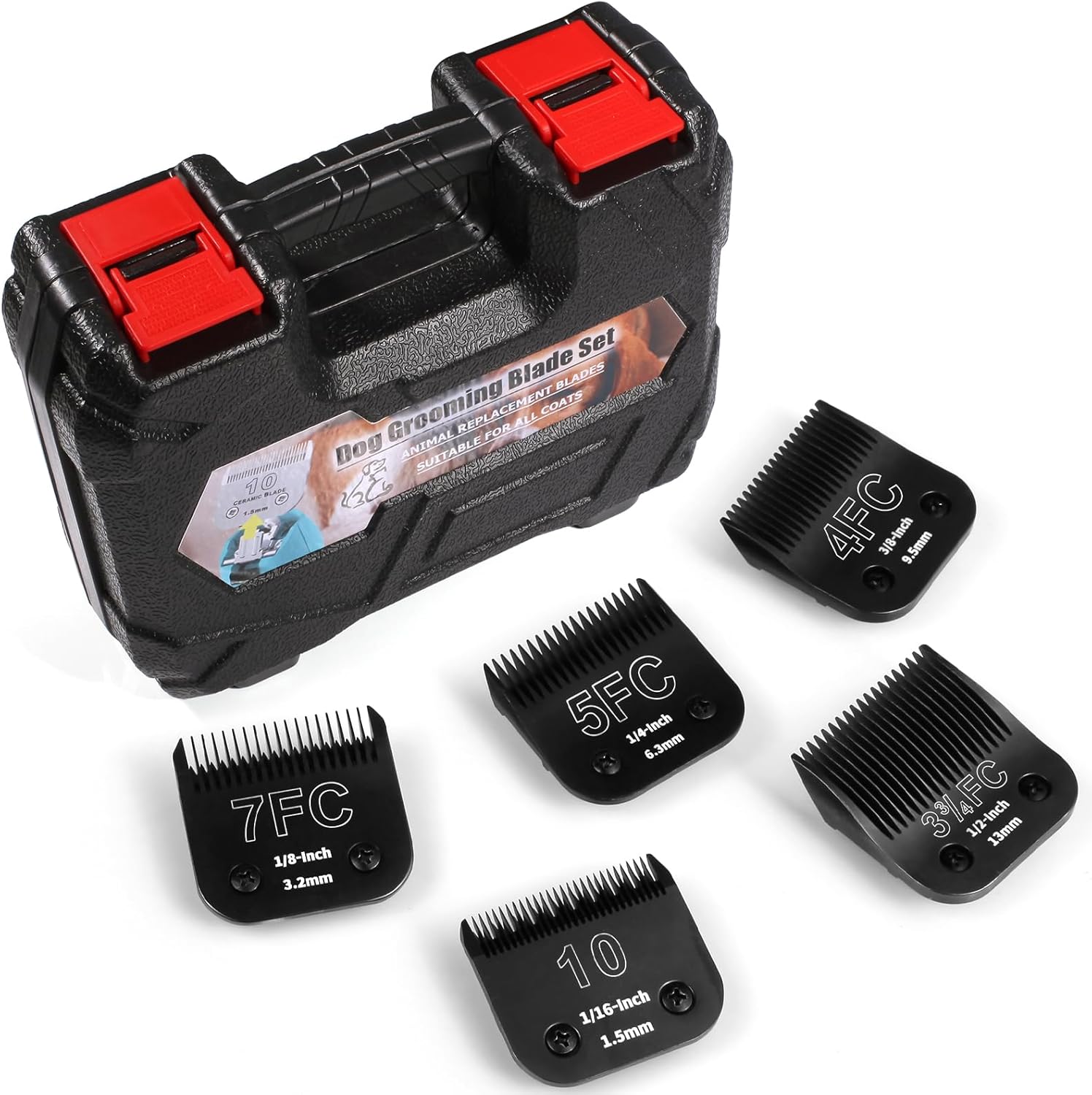 5 Pack Detachable Dog Grooming Steel Blades for A5 Clippers