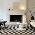 Checkered Plaid Area Rug 6x9 - Soft Faux Wool for Home Decor