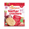 Happy Baby Organics Gentle Teething Crackers - Strawberry & Beet Pack