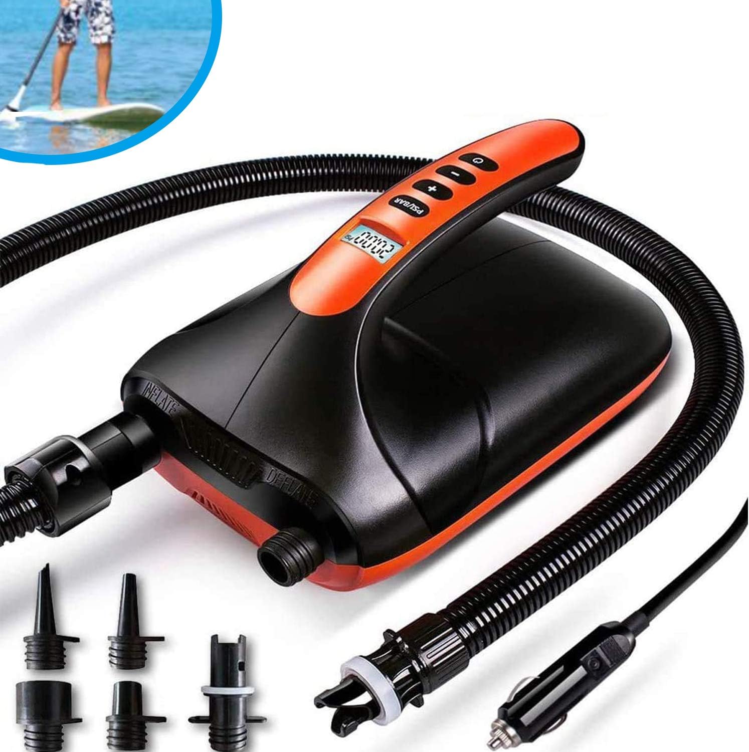Tuomico 20PSI High Pressure SUP Electric Air Pump for Inflatable