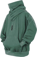 Fleece Hoodies for Men Cowl Neck Sweatshirts with Gaiter