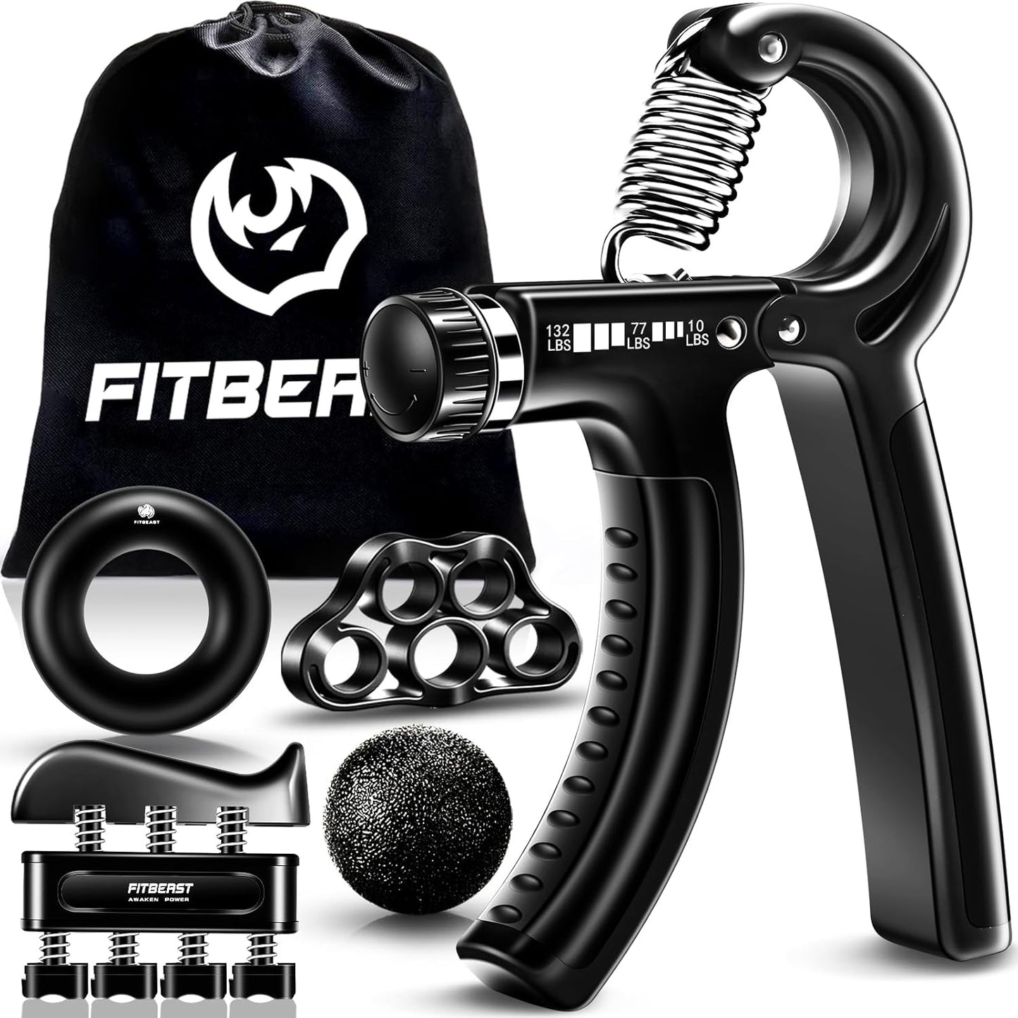 FitBeast Hand Grip Strengthener - 5 Pack Resistance Kit