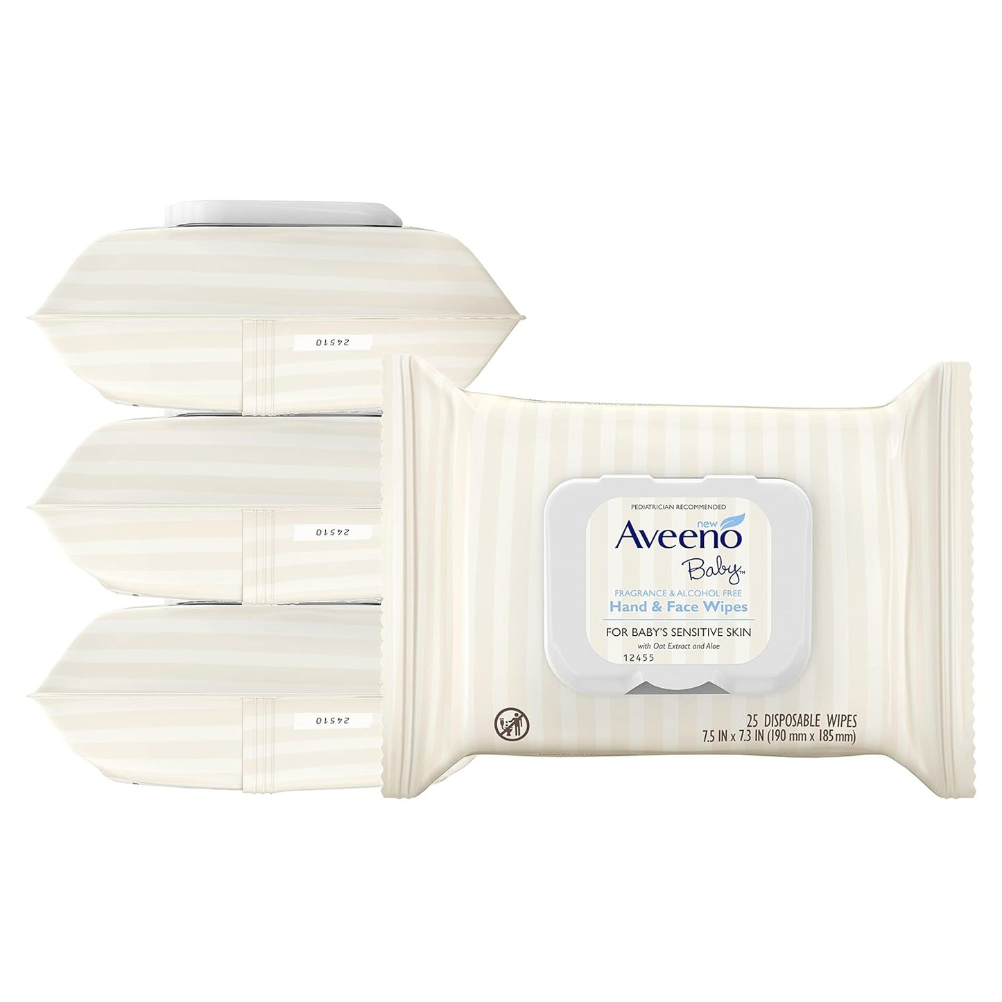 Aveeno Baby Gentle Cleansing Wipes x4 - Sensitive Skin Care