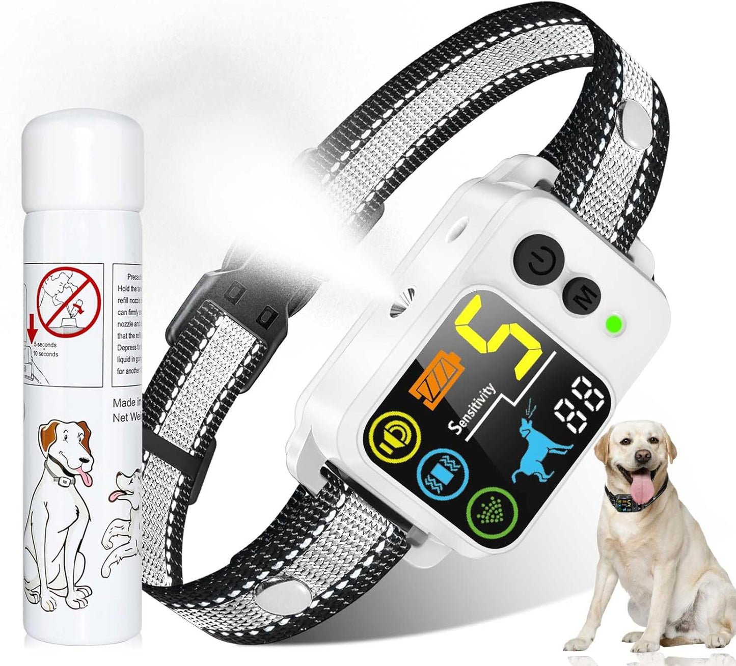 Citronella Bark Dog Collar with 5 Adjustable Sensitivity Modes