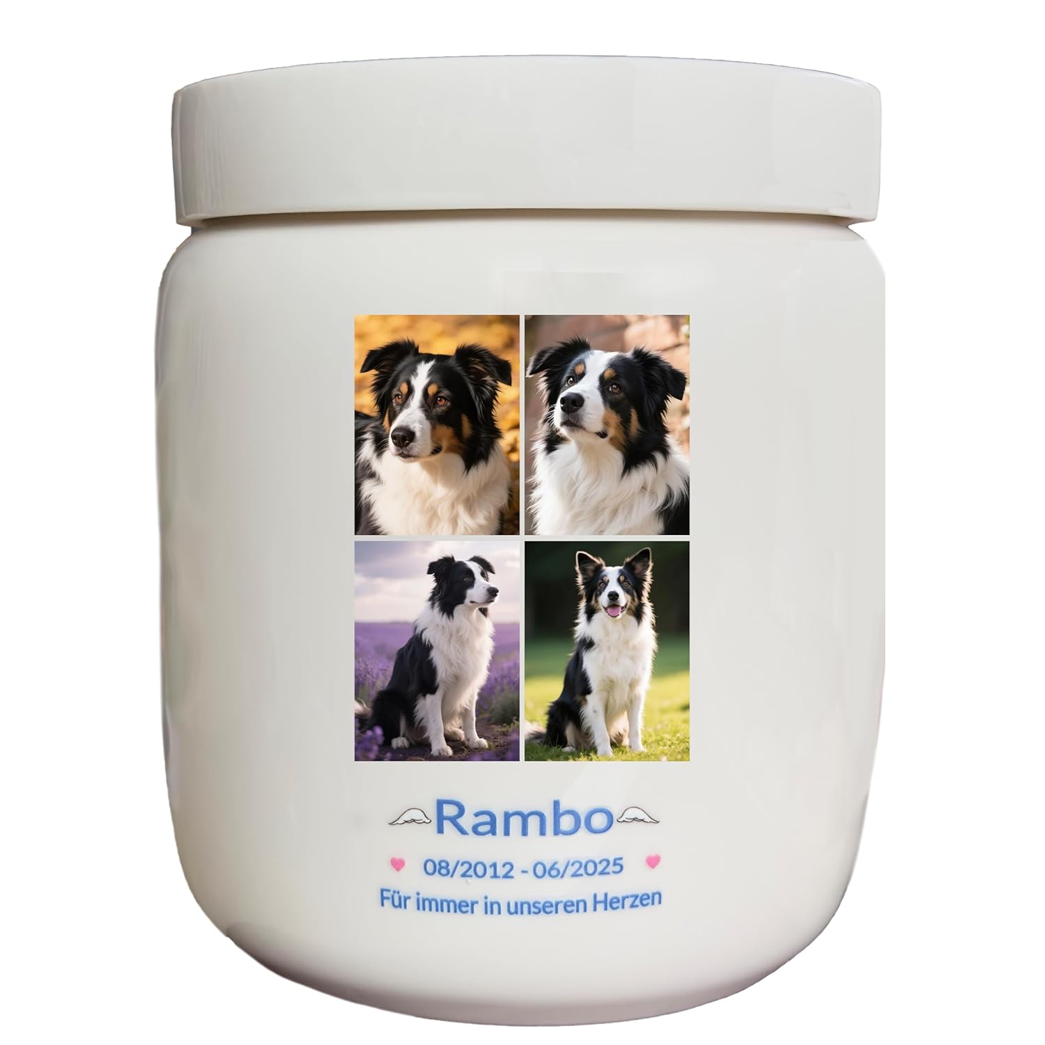 Custom Dog Urn for Ashes - Handmade Personalized Ceramic Urn