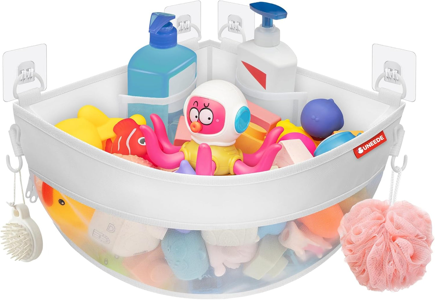 4.32 Gal Corner Bath Toy Holder - Quick Dry & Organizer